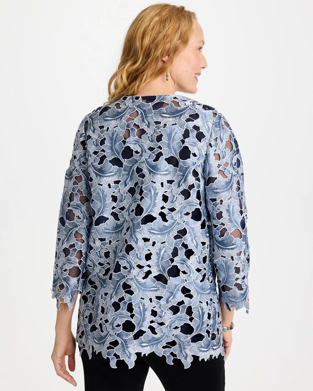 Travelers Collection Contrast Lined Lace Jacket - image 3